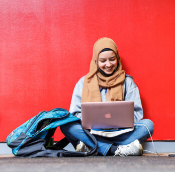 Student with laptop 