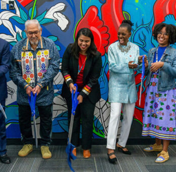 The ceremonial ribbon cutting
                  